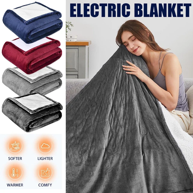 Heated Throw Blanket Electric Blanket Queen Plush Throw with Timer Washable New