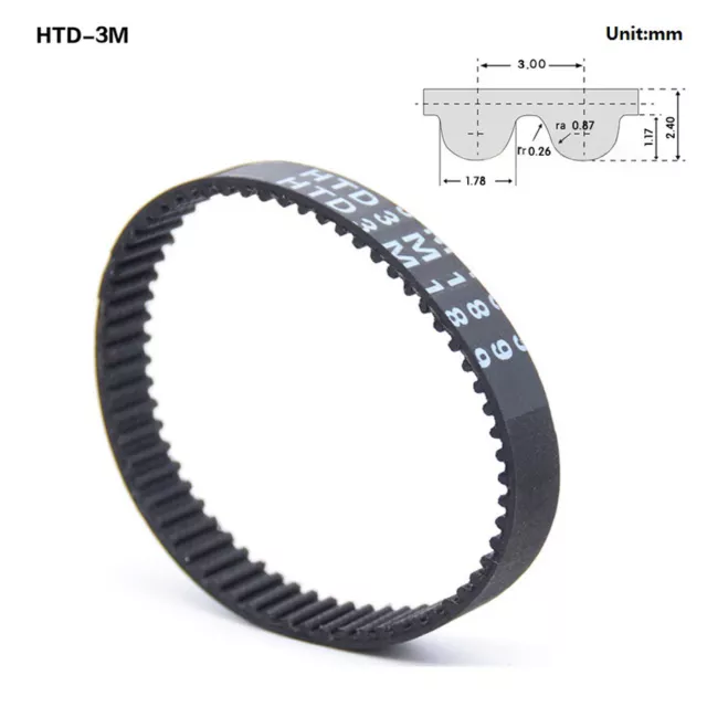 HTD 3M-87~354 Pitch 3.00mm Close Loop Timing Synchronous Belt Width 10/15mm