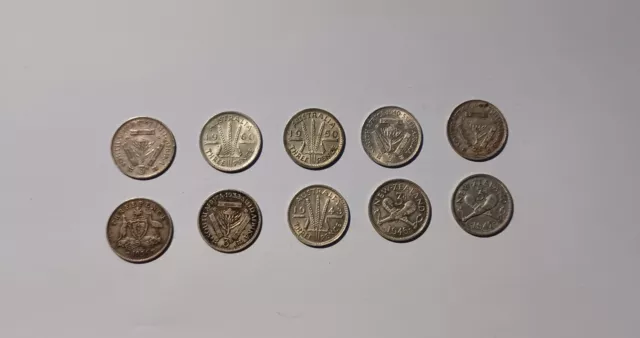 Small Bulk Lot Of Commonwealth Silver Three Pence Coins