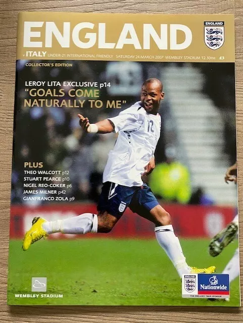 England v Italy Under-21 International Friendly Programme & Ticket 24 March 2007