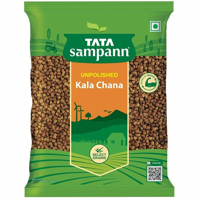Tata Sampann Rozzo Kala Chana 1kg Nero Ceci Chana Chicchi Lenticchie Grammi