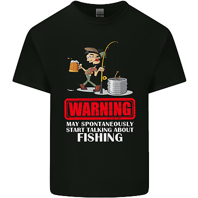 Start Talking About Fishing Funny Fisherman Mens Cotton T-Shirt Tee Top