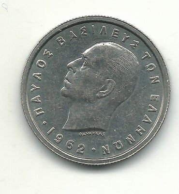 A High Grade Au/Unc 1962 Greece  1 Drachma Coin-Mar233