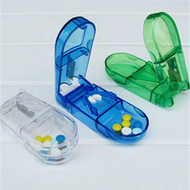 Pill Cutter Splitter Half Storage Compartment Box Medicine Tablet Holder N J BII