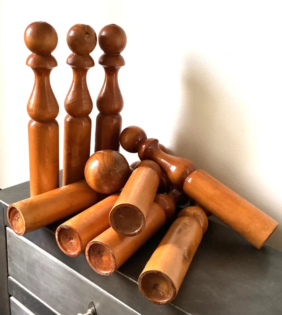 JOUETS ANCIENS : set de 10 quilles anciennes + boule d'origine