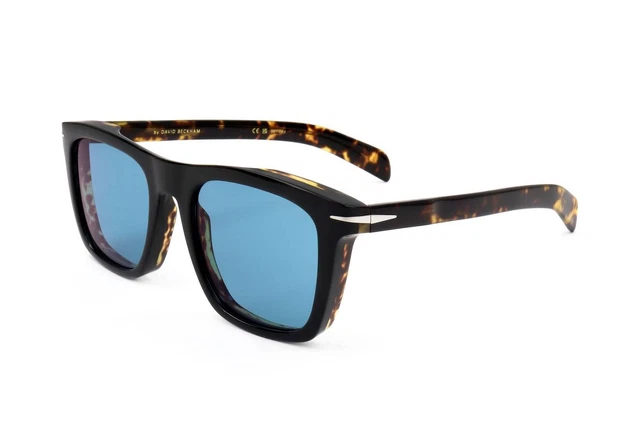 David Beckham DB 7000/S Sunglasses - Black Acetate Square Frame, Grey Nylon Lenses (51mm) - View #9