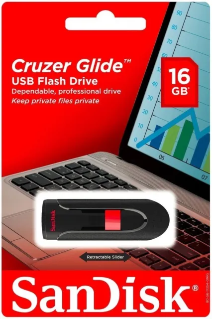 Sandisk Cruzer Glide 16Gb Usb 3.0 Flash Drive Memory Stick Thumb Storage 16 Gb