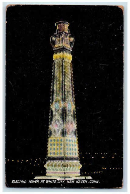 c1910 Electric Tower at White City New Haven Connecticut CT Antique Postcard