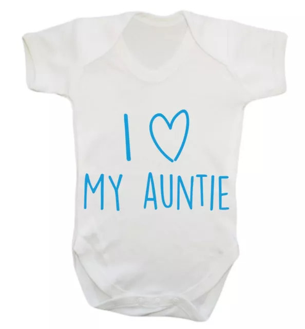 I love my auntie, baby vest baby shower announcement niece nephew family  842