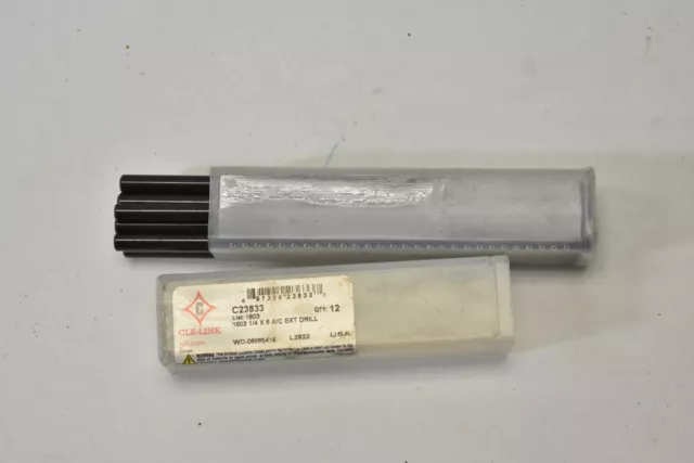 Cle-Line C23633 Extra Long Extension Drill Bits 135° Split 1/4" x 6" 12 Pack