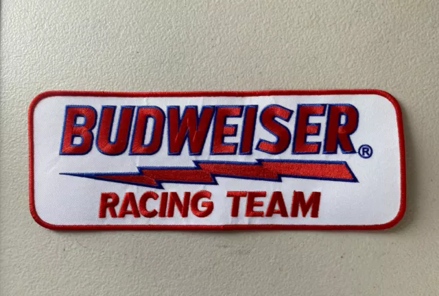 Budweiser Beer Racing Banner Patch Anheuser Busch 10.75” x 4”