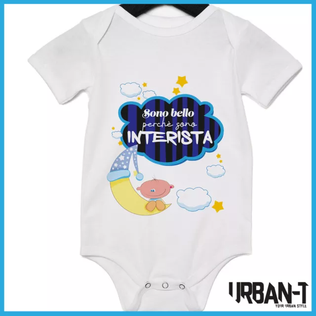 Body Neonato da Bambino Tifoso Inter Manica Corta per Idea Regalo Interista