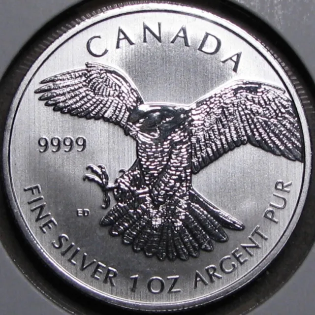 2014 CANADA Bullion: 1 oz. silver Maple Leaf - Falcon, from the Wildlife series