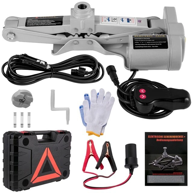 VEVOR 3 TON Electric Car Jack Lifting Set DC 12V Car Scissor Floor Jack 