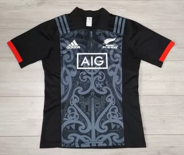 New Zealand Maori All Blacks 2018 2019 Adidas Rugby Shirt Jersey L Large New