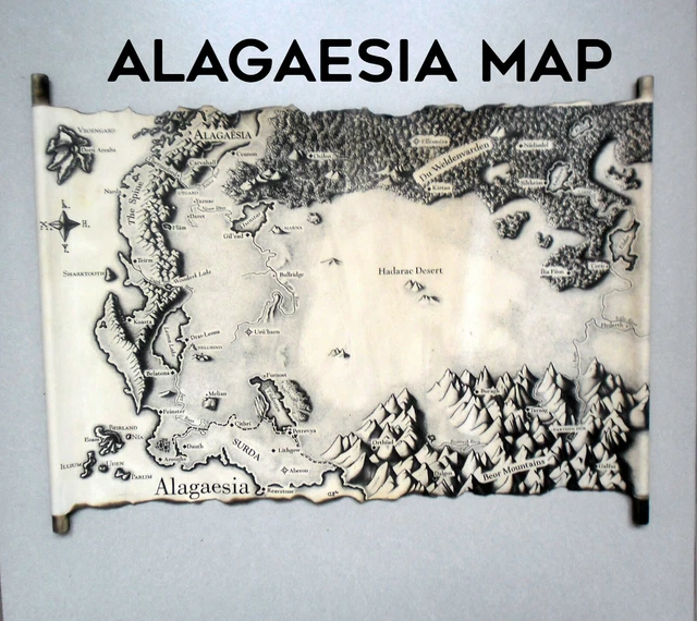 MAP OF ALAGAESIA ERAGON Map Eldest Brisingr Inheritance Handmade MAP Of ALAGAESIA ERAGON Map Eldest Brisingr Inheritance.webp