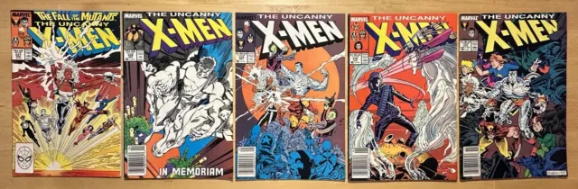 Uncanny X-Men #227, #228, #229, #230, #235 1988 Marvel Copper Age Comic Book Lot
