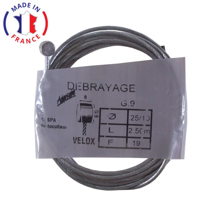 Kit Câbles Acier Pour Tondeuse, Motoculteur, Tracteur - Accélérateur, Frein, Embrayage - Longueur 2m