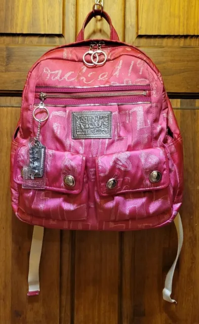 Coach Poppy Storypatch Hot Pink Glam Backpack 15387 Limited Edition
