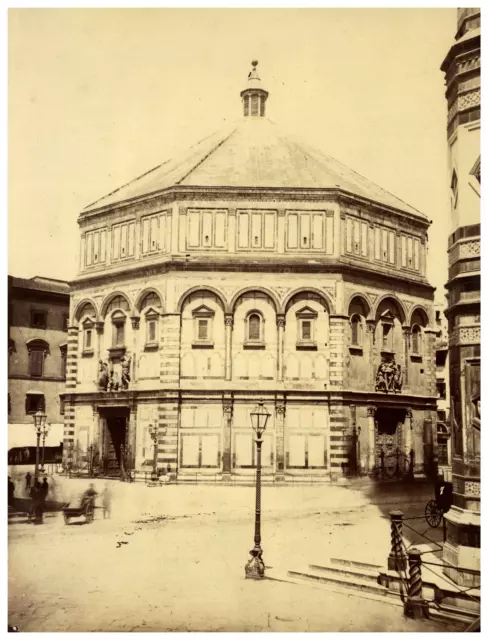 Italie, Firenze, Battistero di San Giovanni Vintage albumen print, Tirage albu