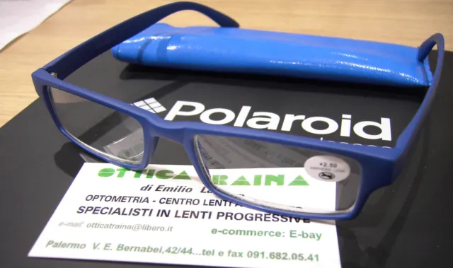 Occhiali x Lettura Reading Glasses Polaroid R965 F +3.50 Blu opaco