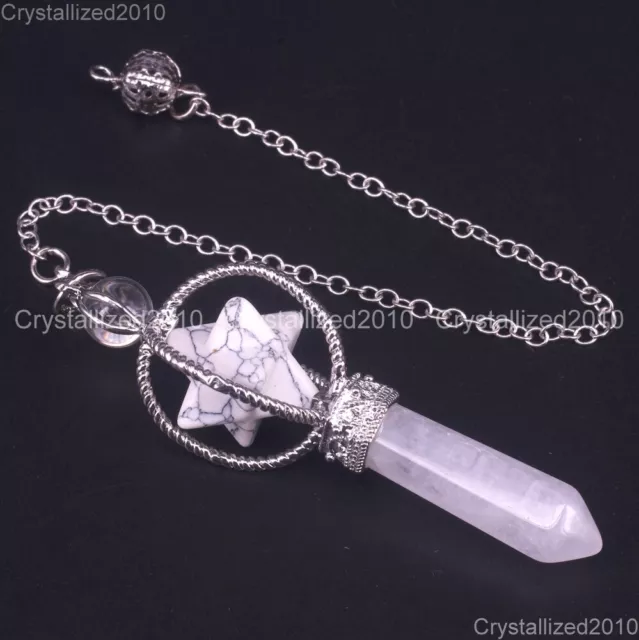 Natural Gemstones Merkaba Pendulum Healing Crystal Pointed Reiki Chakra Pendant