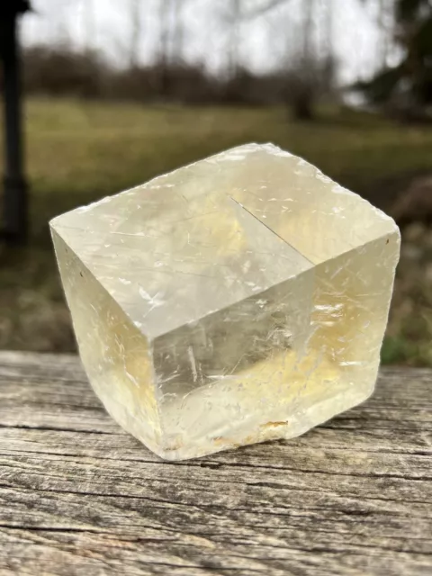 Large Raw Optical Calcite- Natural 3” 454.93g Reiki Iceland Spar Calcite Crystal