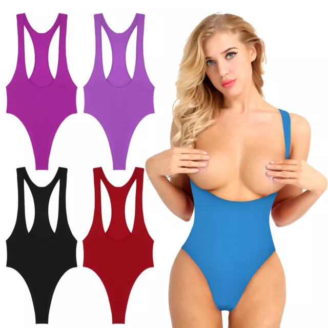 One Piece High Cut Lingerie Swimwear Women Open Chest bodysuit Leotard Swimsuit