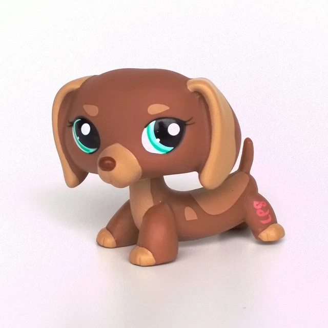 LITTLEST PET SHOP dogs LPS bobble head Toys Brown Dachshund Dog 1751