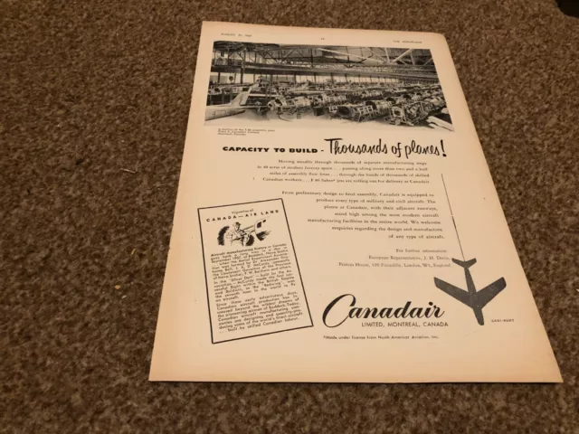 Ac37 Werbung 11X8 Canada Air Limited Montreal - Kapazität Zu Bauen