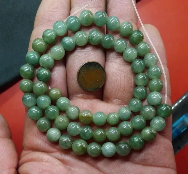 43cm Rang Perles Jade 8mm Naturel Pierre Collier Chapelet Natural Beads Mala