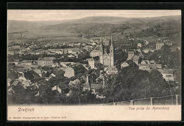 CPA Diekirch, Vue prise du Herenberg 1905