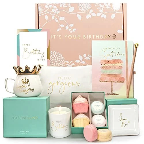Caja de cumpleaños feliz para mujer - regalos de cumpleaños únicos para mujer con tarjeta -