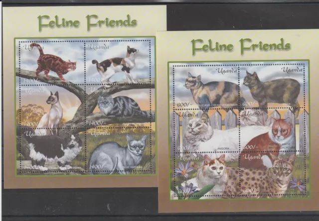 Uganda 2001 Fauna Katzen 12 Val. MNH MF94528