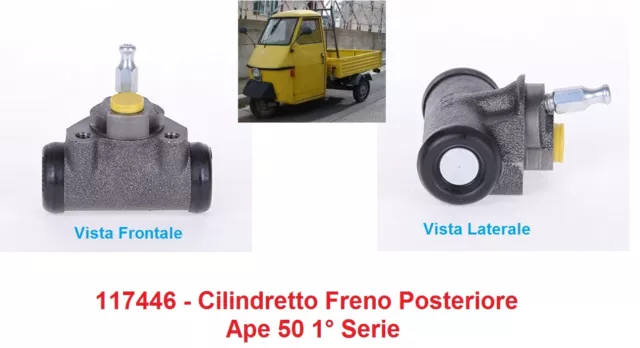 117446 - Cilindretto Freno Posteriore per Piaggio Ape 50 1° Serie