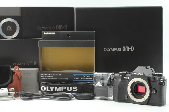 BOXED TOP MINT  1651 Shots Olympus E-M5 Mark II 16.1MP MILC Camera Black JAPAN