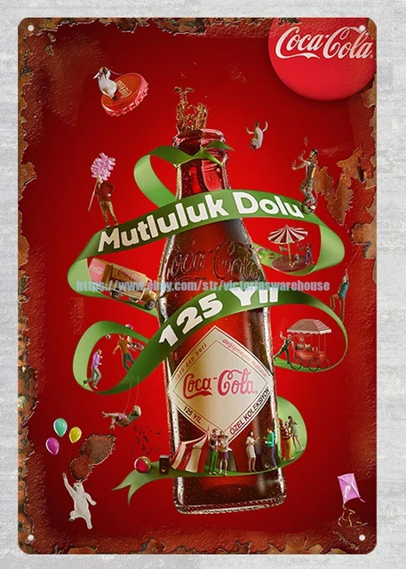 collective plaque Coca Cola Mutluluk Dolu Coke Sign Drink metal tin sign