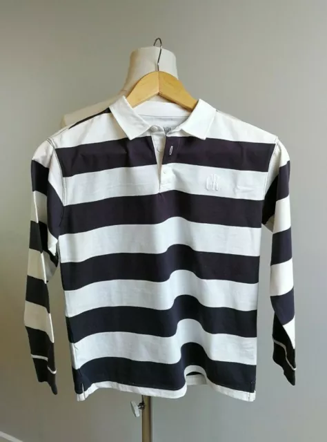 Country Road Boys Black & White Logo Long Sleeve Polo Top Size 8 Bnwt Rrp $49.95