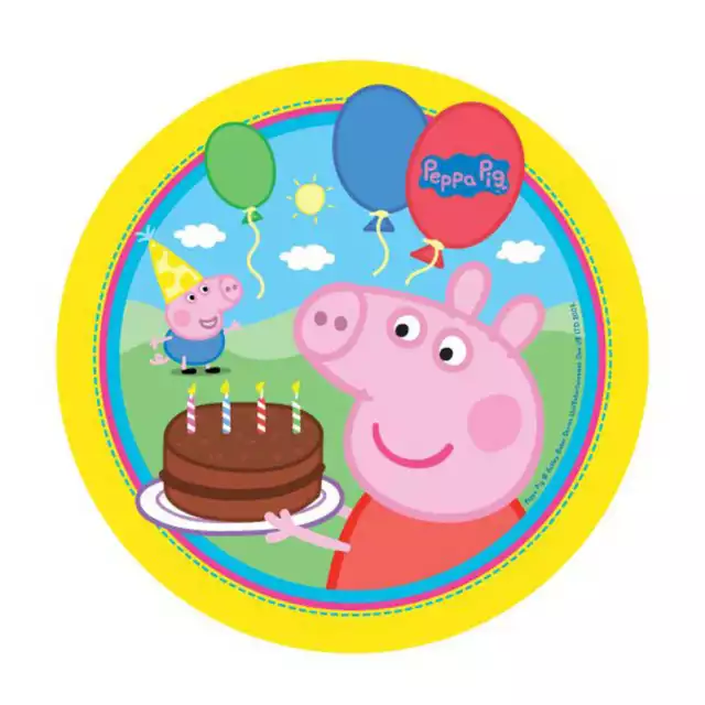 Peppa Pig Edible Kids Birthday Cake Icing Sheet Topper Decoration Round Images