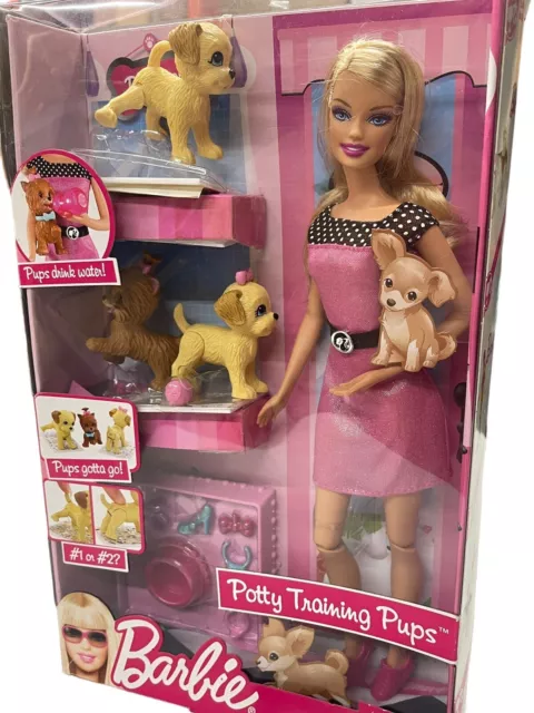 Barbie Potty Training Pups 2009 Mattel HTF 3 Puppies & Accessories