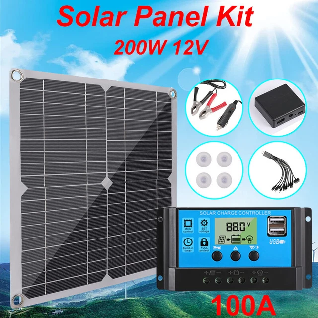 200 WATTS SOLAR Panel Kit 100A 12V Battery Charger with Controller
