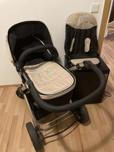 2-in-1 Kinderwagen Froggy Magica  schwarz/beige; GRATIS Kinderlernrad dazu!!!!