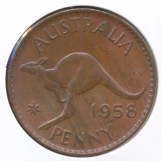 Australia 1958(p) One Penny 1d Elizabeth II - almost Uncirculated