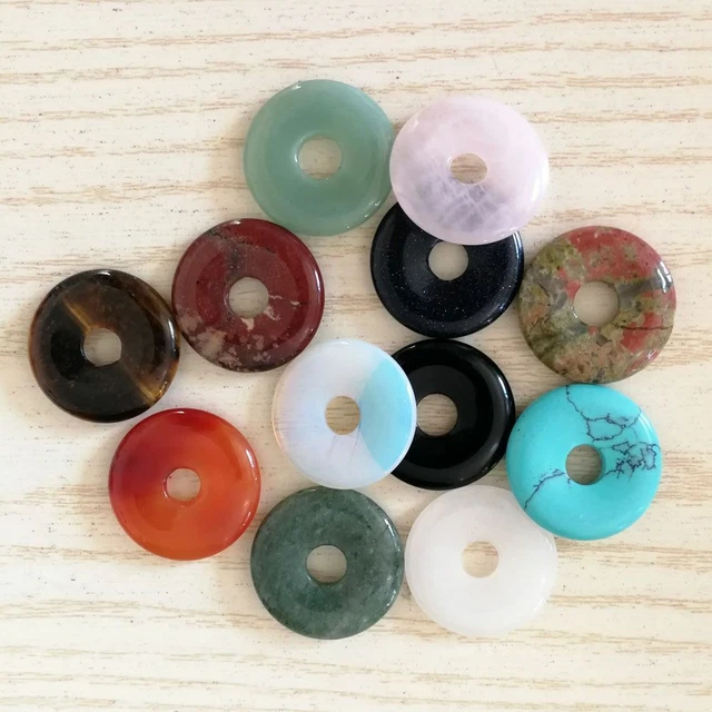 Stone Beads Safety Buckle Jewelry Making Necklace Pendant Earrings Donut Charms