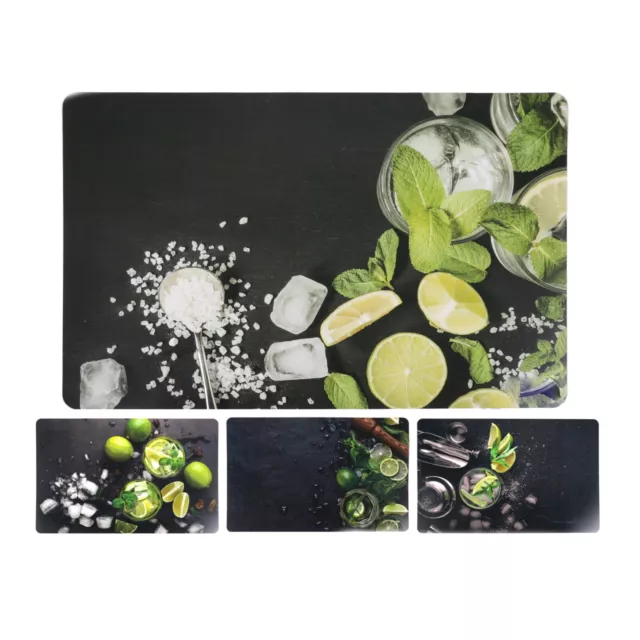 Set Of 4 Placemats Drinks Mojito Cocktail Plastic Dining Table Mats Home Kitchen