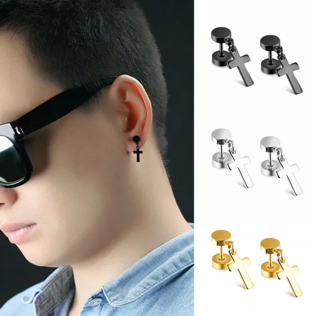 Boucles D'oreilles Hommes Femmes Boucles D'oreilles En Acier Inoxydable #