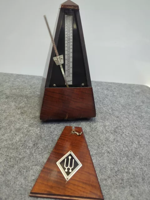 Wittner Pyramid Metronome Wooden Finish Used Vintage Working #m