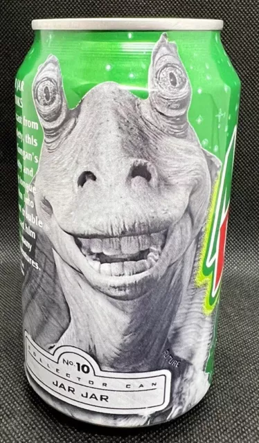 Jar Jar Binks No. 10 Star Wars Episode I Mt. Mountain Dew Soda Can Sealed Empty