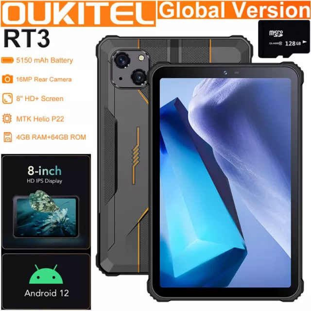 Oukitel RT3 4G LTE Rugged Tablet PC Phone Android Mobile Waterproof WIFI +128GB