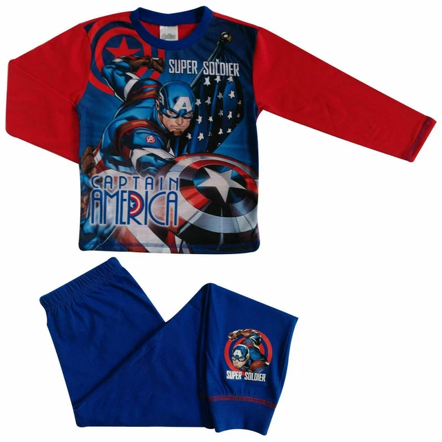Captain America Marvel Pigiama per Bambini Disney Pigiama da Notte Scegli Misura